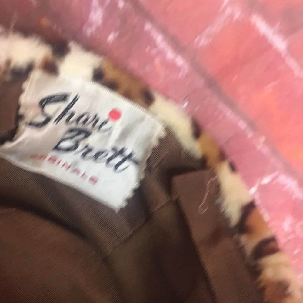 Vintage MCM Sheri Brett Leopard Print Faux Fur Bucket Hat
